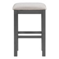 Multipurpose Home Kitchen Dining Bar Table Set With 3 Upholstered Stools Gray Gray Rubber Wood