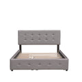 Upholstered Platform Bed With 2 Drawers And 1 Twin Xl Trundle, Linen Fabric, Queen Size Light Gray Old Sku :Lp000314Aan Light Gray Upholstered