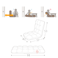 Modern Folding Lounge Chaise For Living Room And Bedroom,5 Reclining Position, Djustable Foldable Modern Leisure Sofa Video Gaming Sofa Navy Cotton Metal