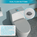 Ceramic One Piece Toilet,Dual Flush With Soft Clsoing Seat White Ceramic