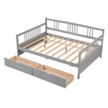 Full Size Daybed Wood Bed With Two Drawers,Gray Old Sku:Lp000058Aae Gray Solid Wood