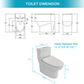 Ceramic One Piece Toilet,Dual Flush With Soft Clsoing Seat White Ceramic