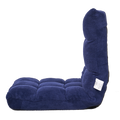 Modern Folding Lounge Chaise For Living Room And Bedroom,5 Reclining Position, Djustable Foldable Modern Leisure Sofa Video Gaming Sofa Navy Cotton Metal