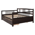 Full Size Daybed Wood Bed With Two Drawers,Espresso Old Sku:Lp000058Aap Espresso Solid Wood