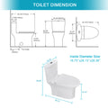 Ceramic One Piece Toilet,Dual Flush With Soft Clsoing Seat White Ceramic