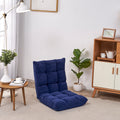 Modern Folding Lounge Chaise For Living Room And Bedroom,5 Reclining Position, Djustable Foldable Modern Leisure Sofa Video Gaming Sofa Navy Cotton Metal