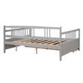 Full Size Daybed Wood Bed With Two Drawers,Gray Old Sku:Lp000058Aae Gray Solid Wood