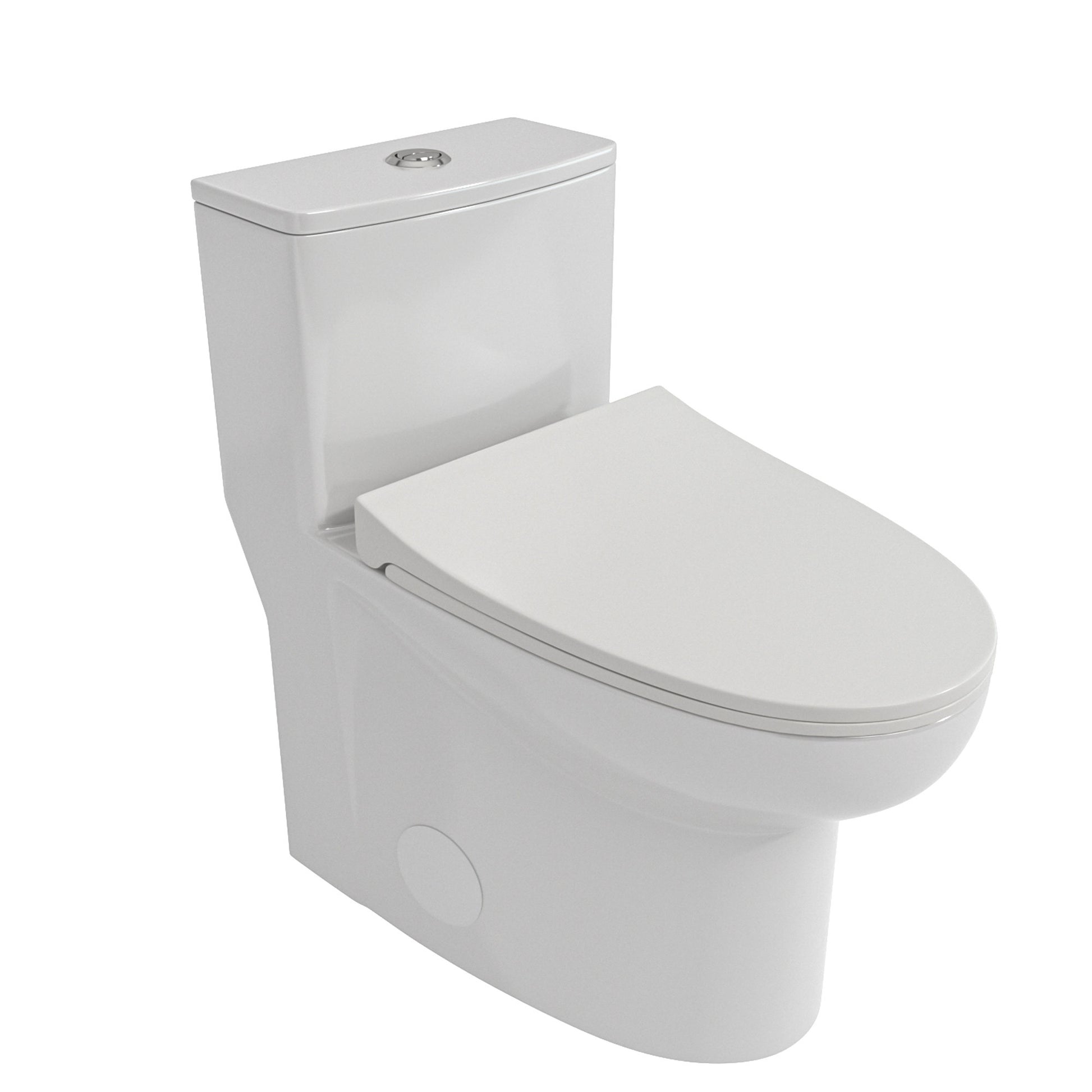 Ceramic One Piece Toilet,Dual Flush With Soft Clsoing Seat White Ceramic