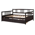 Full Size Daybed Wood Bed With Two Drawers,Espresso Old Sku:Lp000058Aap Espresso Solid Wood