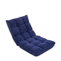 Modern Folding Lounge Chaise For Living Room And Bedroom,5 Reclining Position, Djustable Foldable Modern Leisure Sofa Video Gaming Sofa Navy Cotton Metal