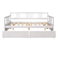 Full Size Daybed Wood Bed With Two Drawers,White Old Sku:Lp000058Aak White Solid Wood