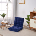 Modern Folding Lounge Chaise For Living Room And Bedroom,5 Reclining Position, Djustable Foldable Modern Leisure Sofa Video Gaming Sofa Navy Cotton Metal