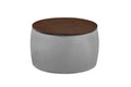Video Round Ottoman Set With Storage, 2 In 1 Combination, Round Coffee Table, Square Foot Rest Footstool For Living Room Bedroom Entryway Office Gray Velvet