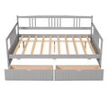 Full Size Daybed Wood Bed With Two Drawers,Gray Old Sku:Lp000058Aae Gray Solid Wood