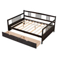 Full Size Daybed Wood Bed With Two Drawers,Espresso Old Sku:Lp000058Aap Espresso Solid Wood