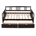 Full Size Daybed Wood Bed With Two Drawers,Espresso Old Sku:Lp000058Aap Espresso Solid Wood