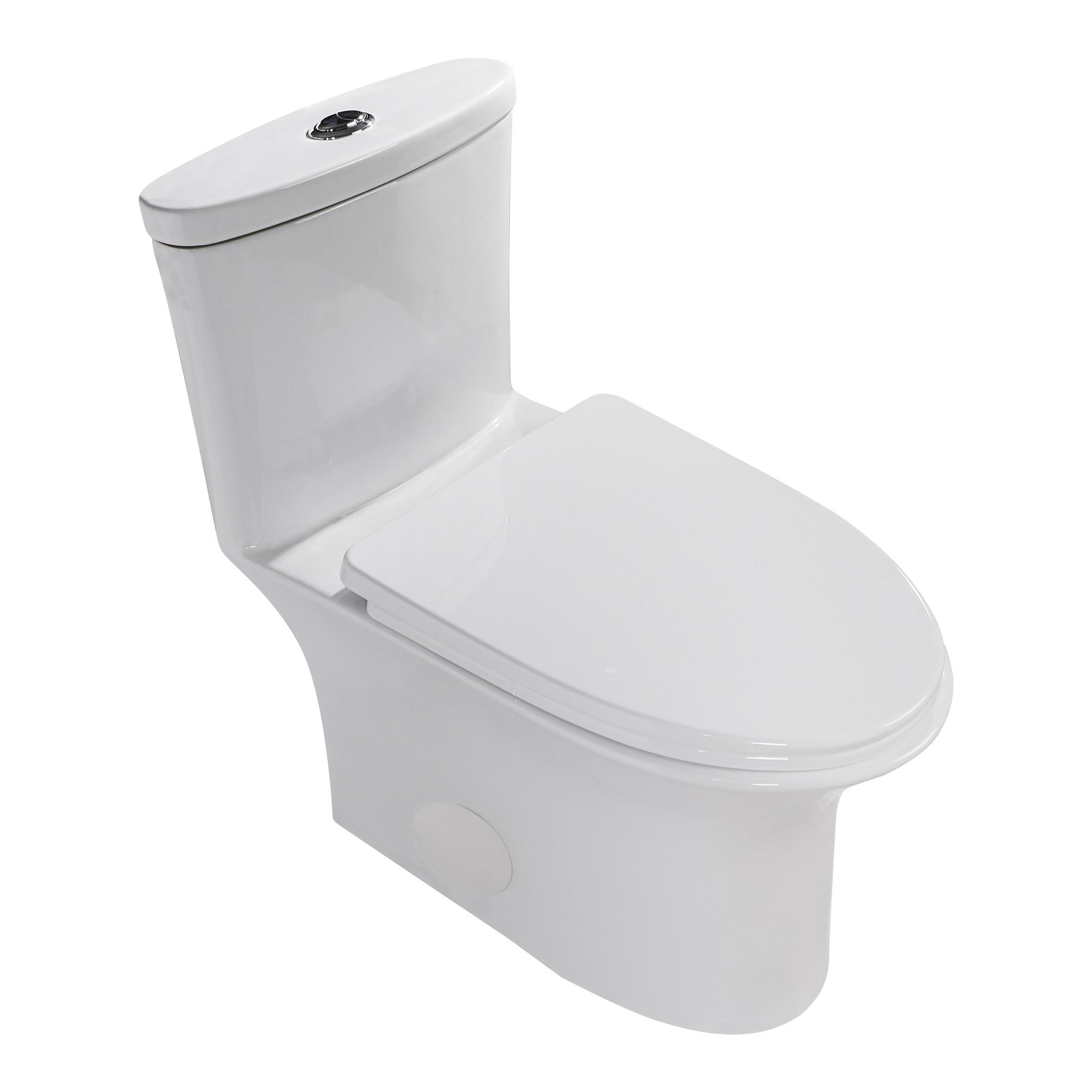 Ceramic One Piece Toilet,Dual Flush With Soft Clsoing Seat White Ceramic