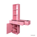 Pink Modern Simple Hair Desk, Multi Layer Storage Space Pink Mdf