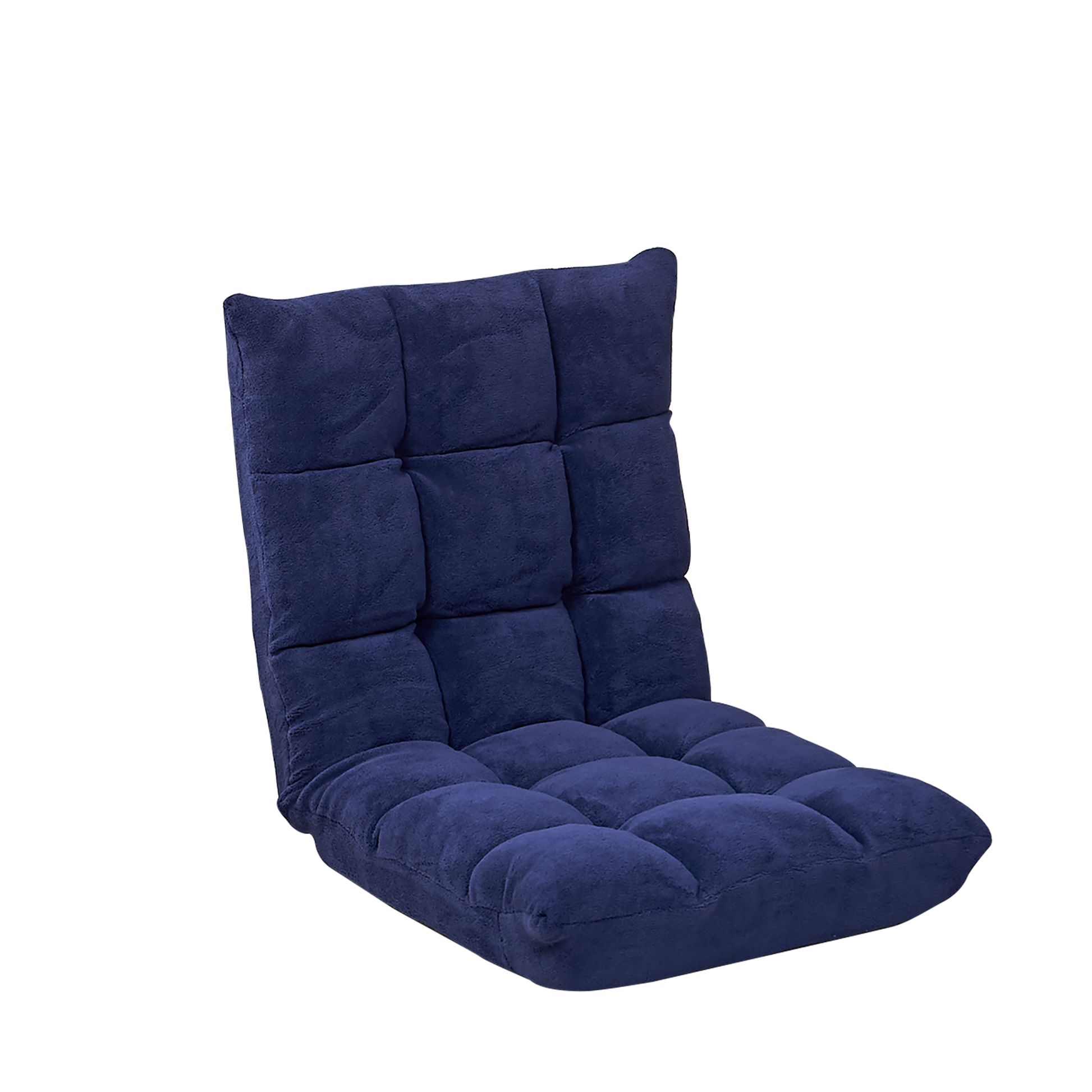 Modern Folding Lounge Chaise For Living Room And Bedroom,5 Reclining Position, Djustable Foldable Modern Leisure Sofa Video Gaming Sofa Navy Cotton Metal