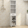 Floor Standing Cabinet With 1 Door And 1 Drawer White White Mdf
