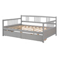 Full Size Daybed Wood Bed With Two Drawers,Gray Old Sku:Lp000058Aae Gray Solid Wood