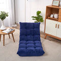 Modern Folding Lounge Chaise For Living Room And Bedroom,5 Reclining Position, Djustable Foldable Modern Leisure Sofa Video Gaming Sofa Navy Cotton Metal