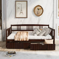 Full Size Daybed Wood Bed With Two Drawers,Espresso Old Sku:Lp000058Aap Espresso Solid Wood