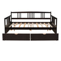 Full Size Daybed Wood Bed With Two Drawers,Espresso Old Sku:Lp000058Aap Espresso Solid Wood