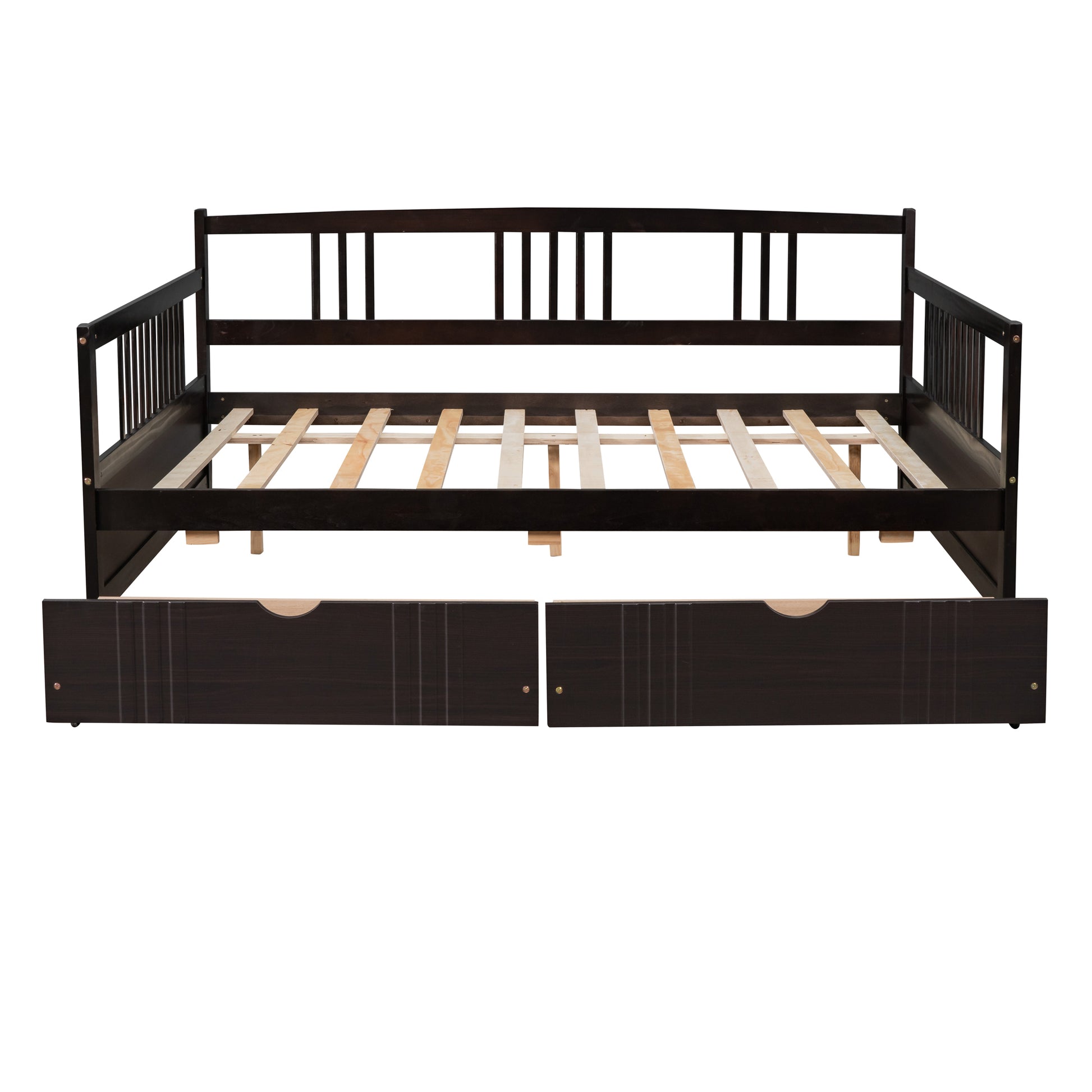 Full Size Daybed Wood Bed With Two Drawers,Espresso Old Sku:Lp000058Aap Espresso Solid Wood