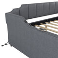 Full Size Upholstery Daybed With Trundle And Usb Charging Design,Trundle Can Be Flat Or Erected,Gray Full Gray Pine