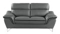 Genuine Leather Sofa Gray Foam Leather