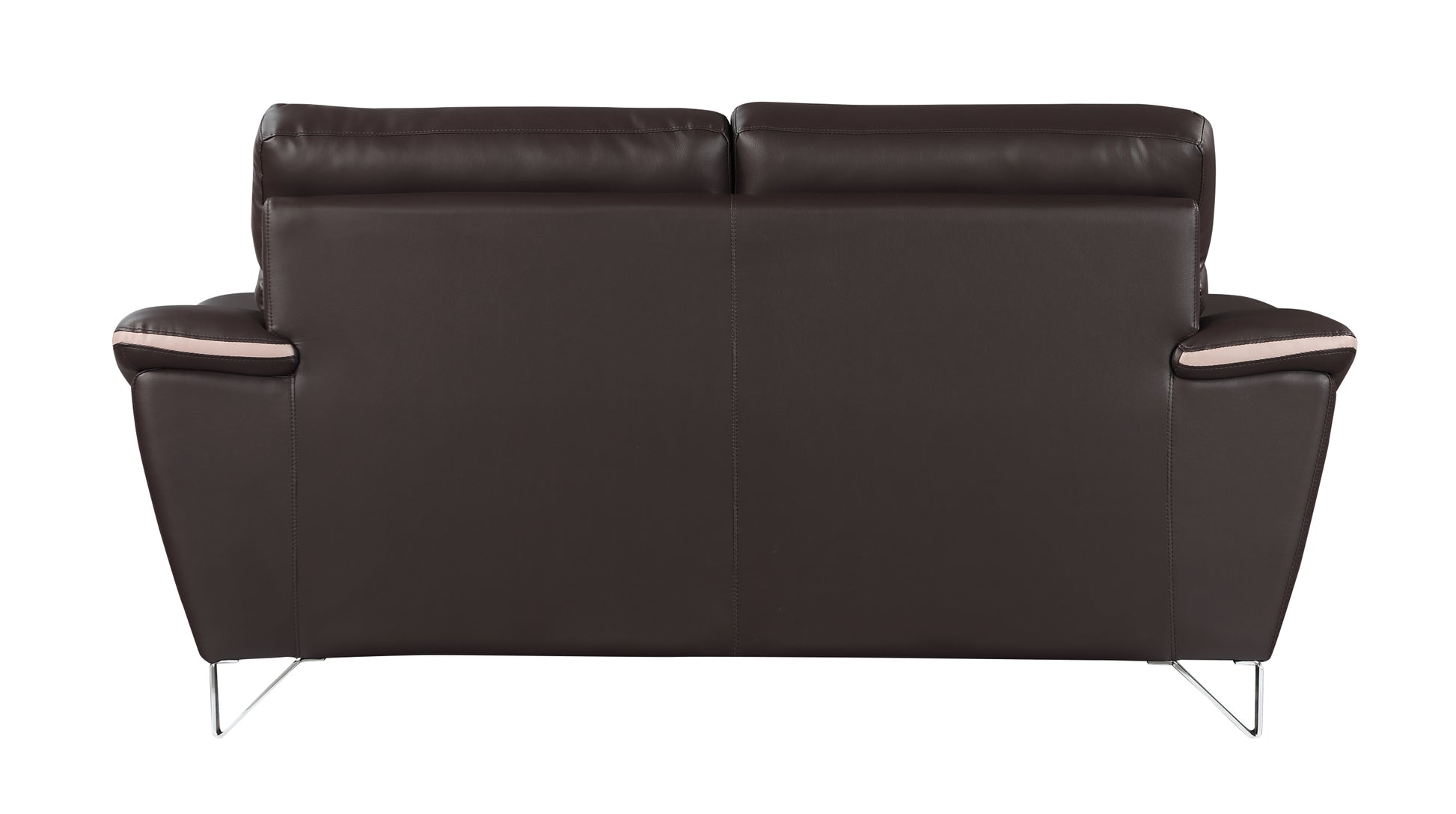 Genuine Leather Loveseat Brown Foam Leather