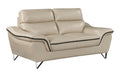 Genuine Leather Loveseat Beige Foam Leather