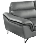 Genuine Leather Sofa Gray Foam Leather