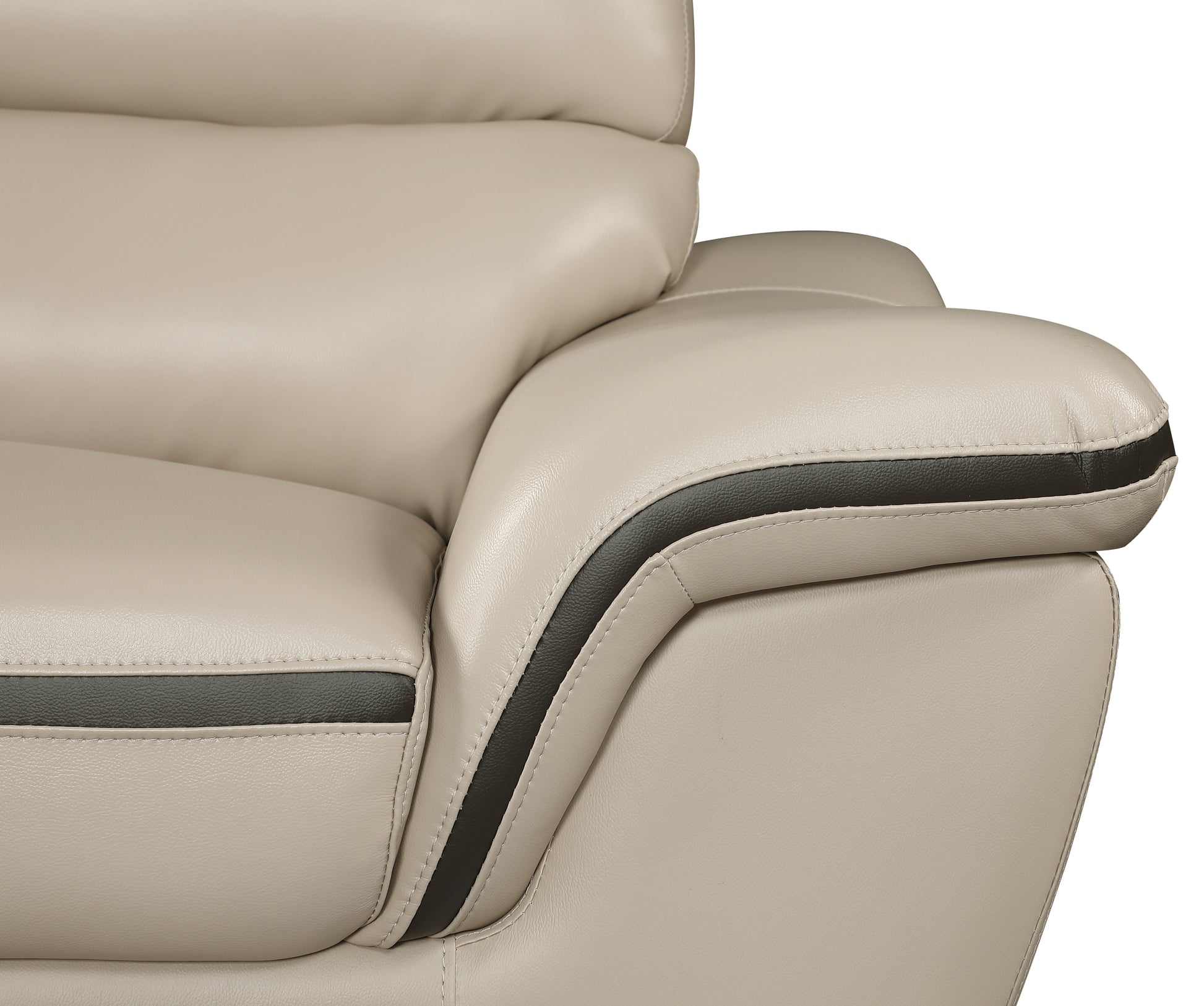 Genuine Leather Chair Beige Foam Leather