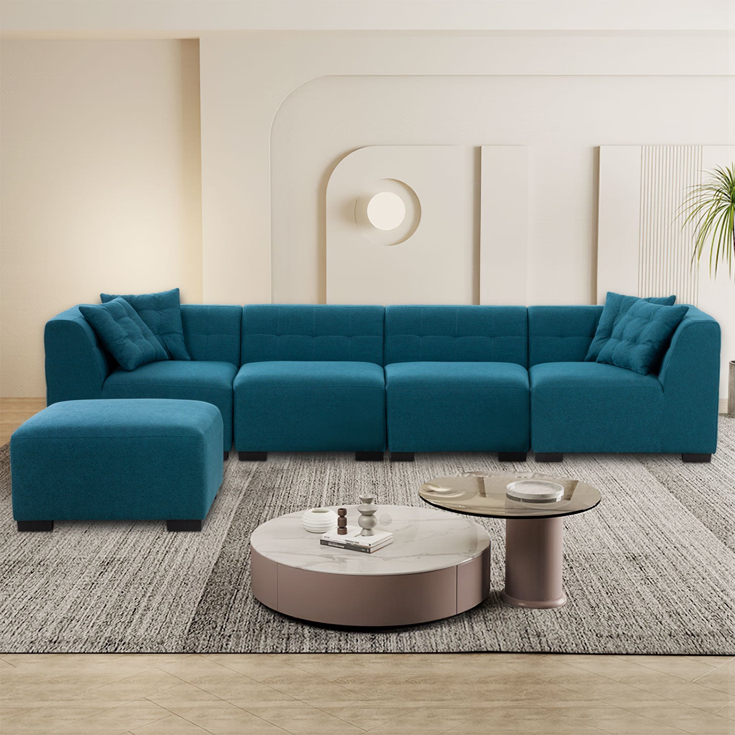 Sectional Sofa With Removable Ottoman Green Green Fabric