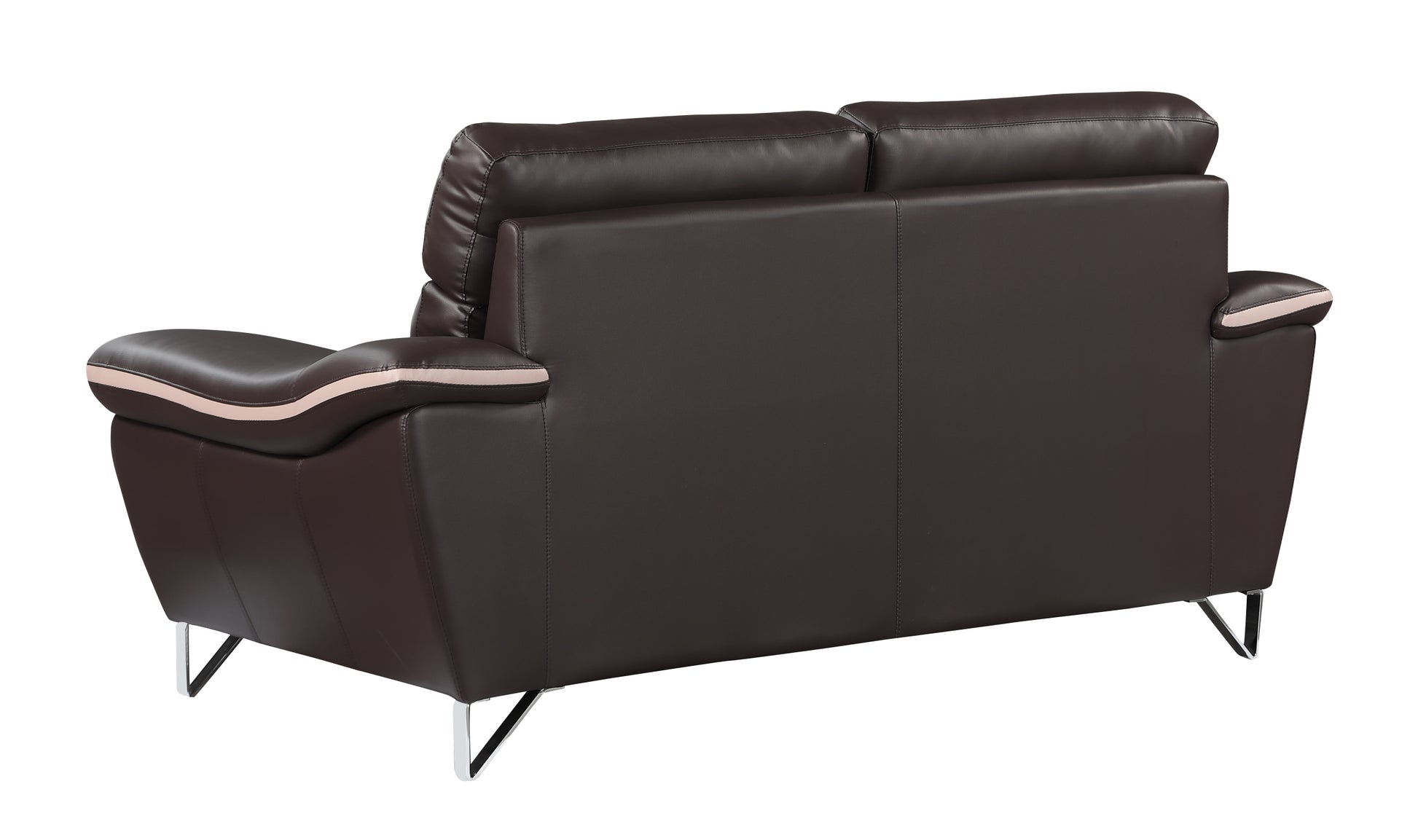 Genuine Leather Loveseat Brown Foam Leather