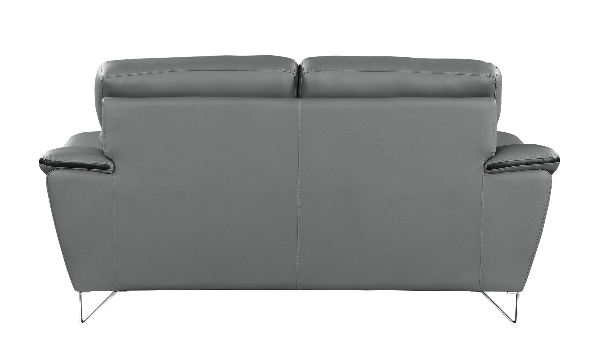 Genuine Leather Sofa Gray Foam Leather