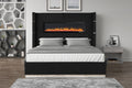 Lizelle Upholstery Wooden Queen Bed With Ambient Lighting In Black Velvet Finish Box Spring Required Queen Black Wood Bedroom Modern Slat Beds Velvet Wood