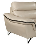 Genuine Leather Loveseat Beige Foam Leather