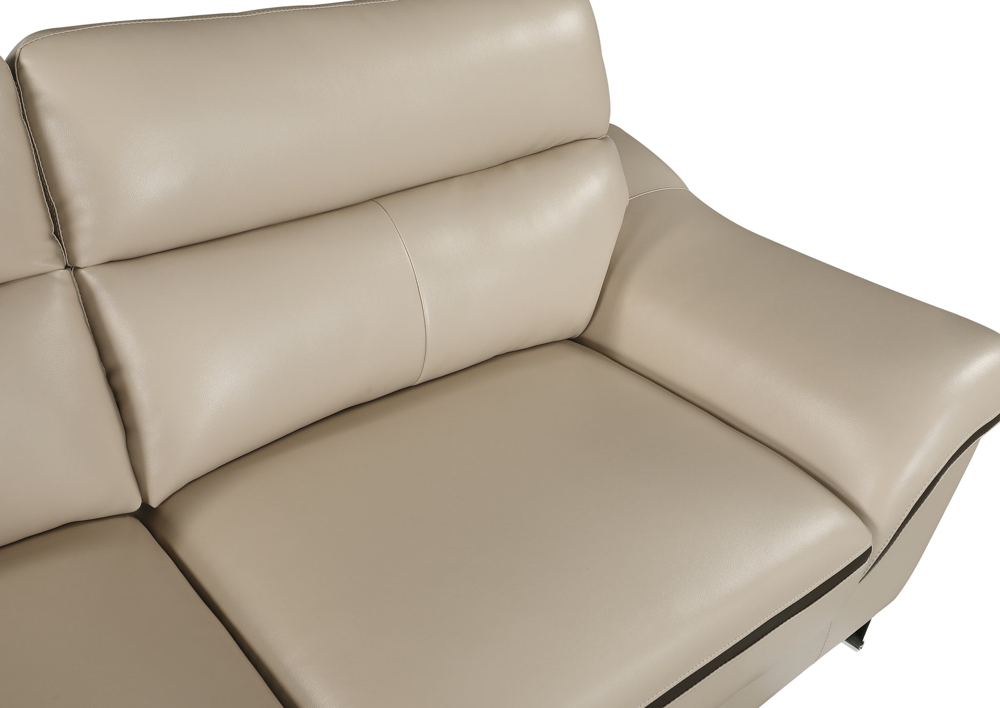 Genuine Leather Loveseat Beige Foam Leather