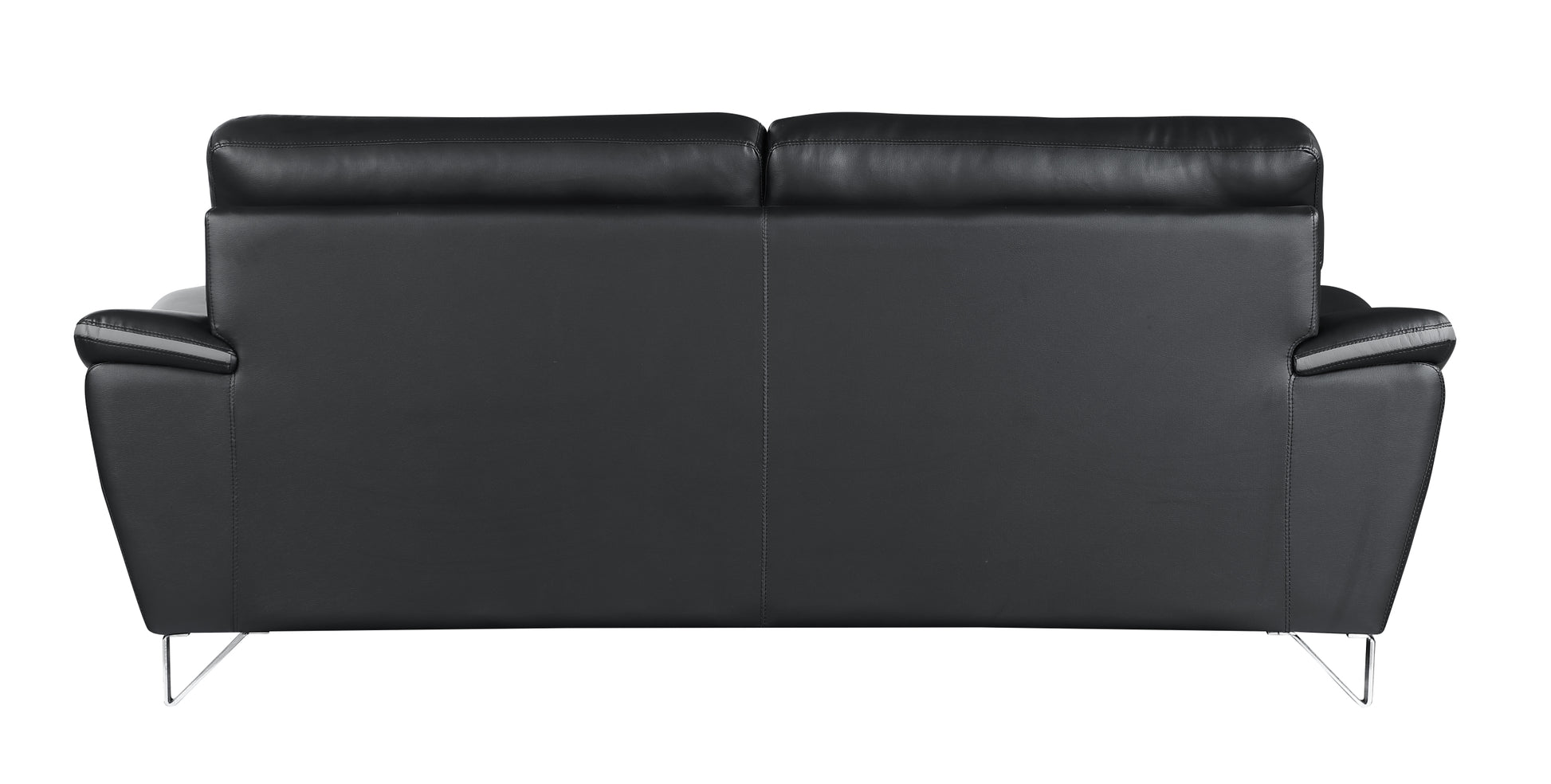 Genuine Leather Sofa Black Foam Leather