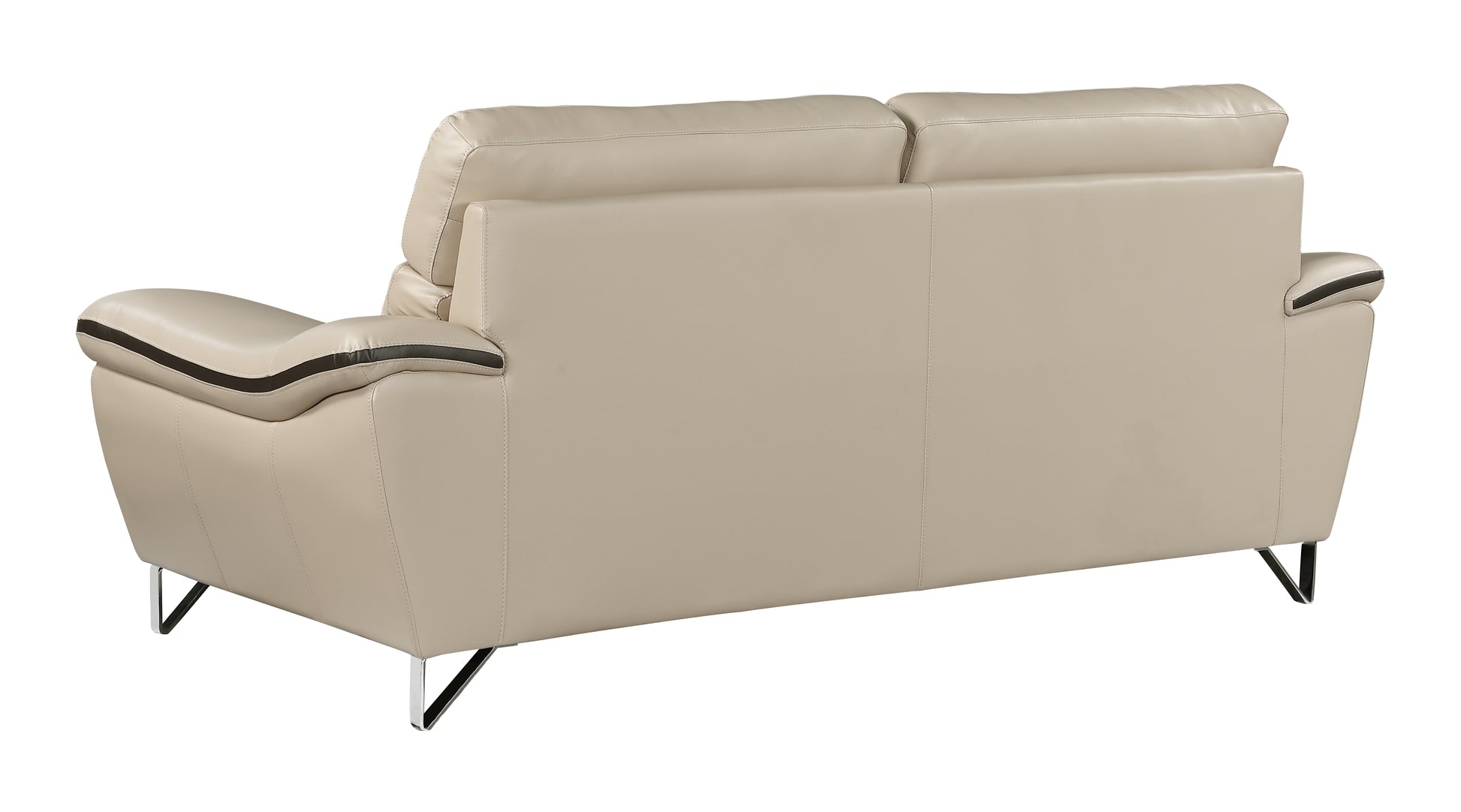 Genuine Leather Sofa Beige Foam Leather