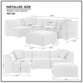 Sectional Sofa With Ottoman Diy Combination Sofa Blue Dark Blue Fabric