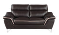 Genuine Leather Loveseat Brown Foam Leather