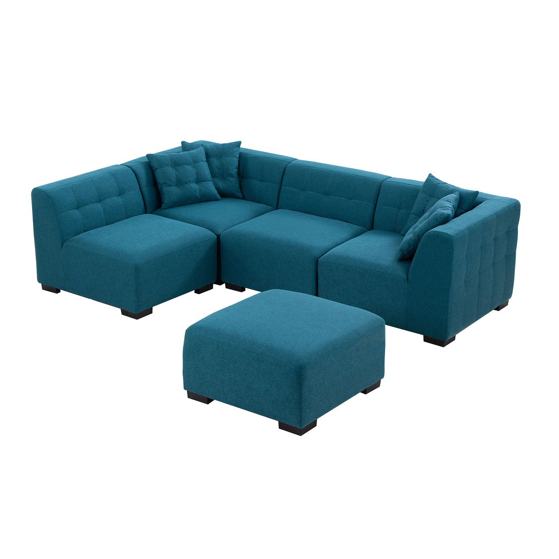 Sectional Sofa With Removable Ottoman Green Green Fabric