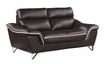 Genuine Leather Loveseat Brown Foam Leather