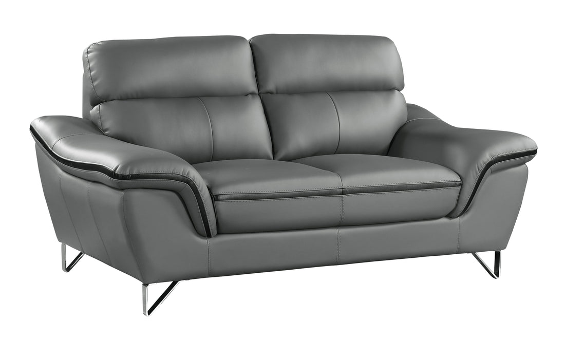 Genuine Leather Sofa Gray Foam Leather