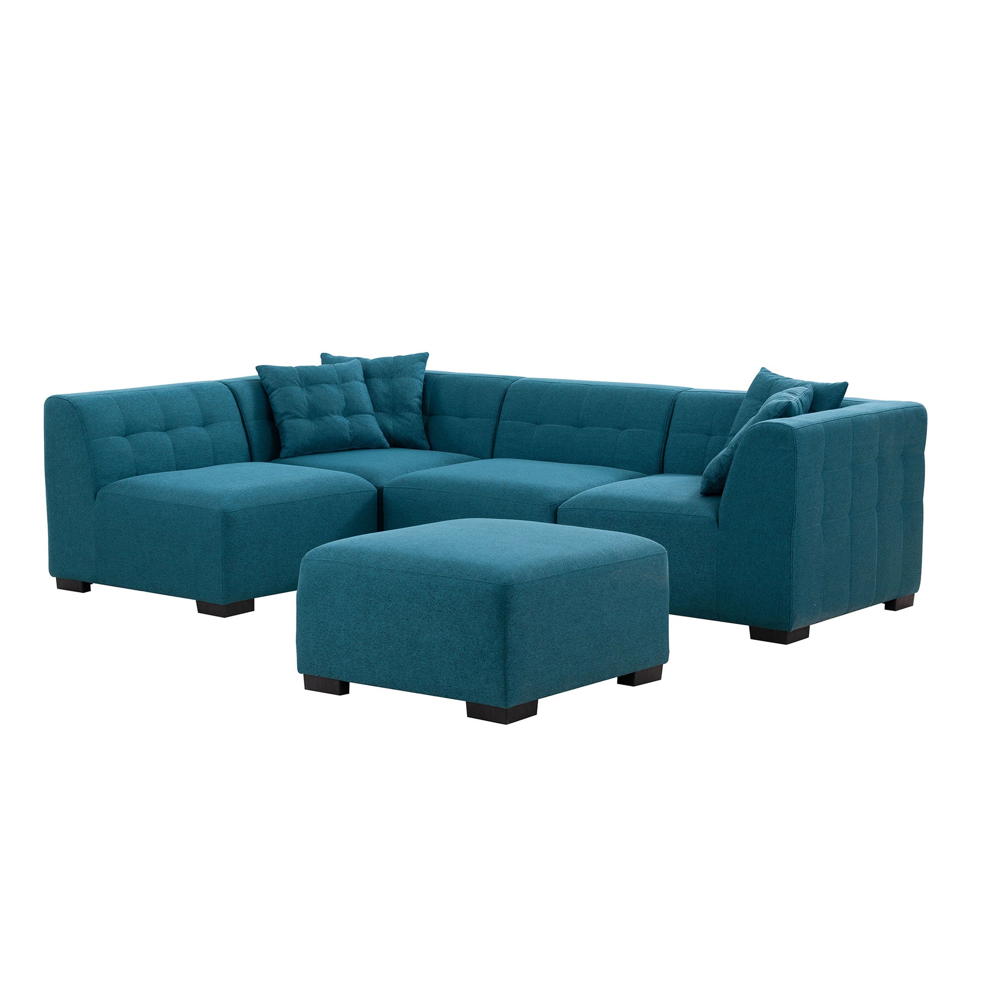 Sectional Sofa With Removable Ottoman Green Green Fabric