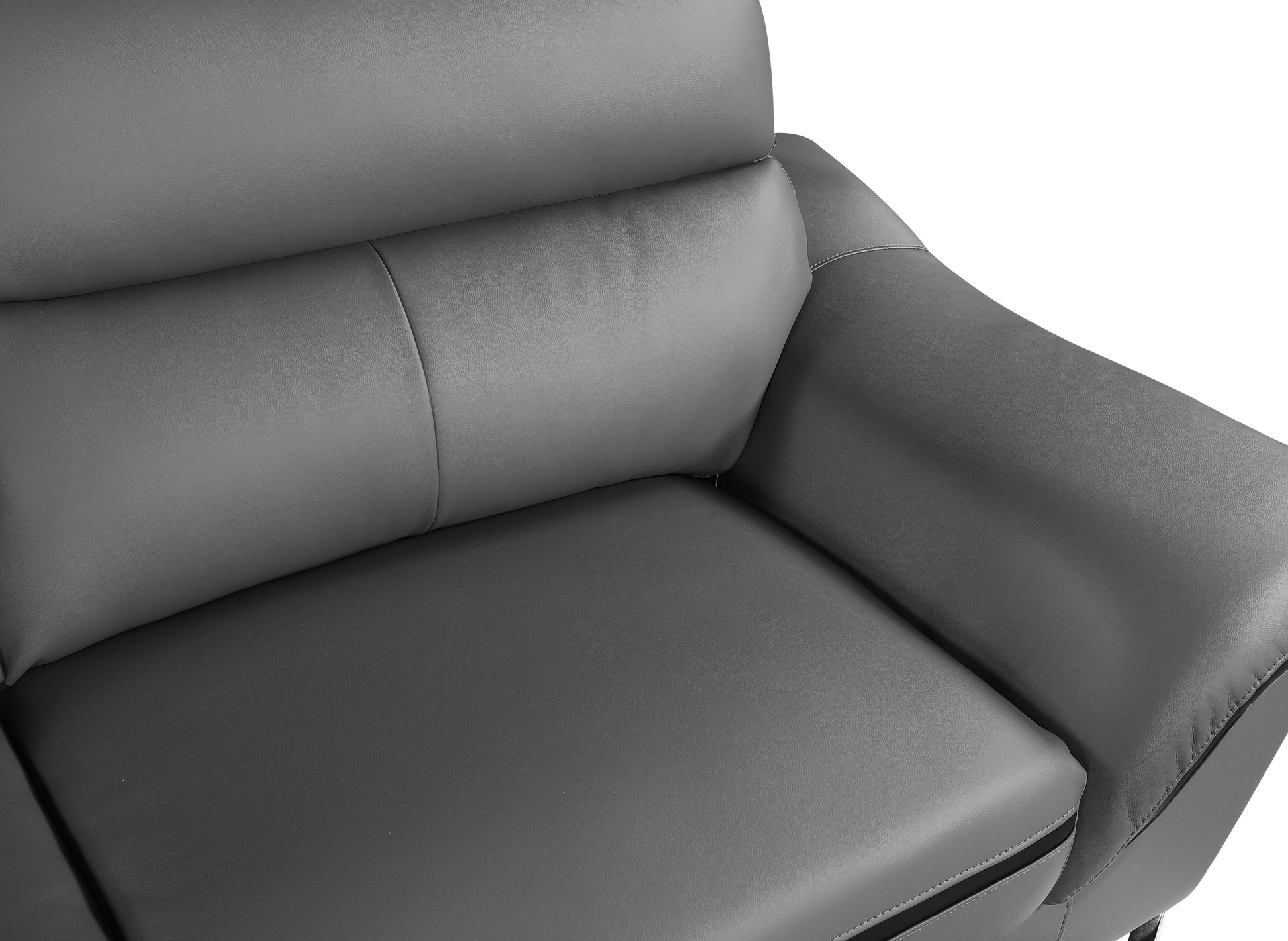 Genuine Leather Loveseat Gray Foam Leather